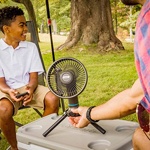 Coleman OneSource Rechargeable Outdoor Camping Gear: Camp Shower, Cordless Vacuum, Fan, Speaker, & Air Pump—All Powered by One Interchangeable Battery!