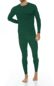 thermajohn long johns thermal underwear for men fleece lined base layer set for cold weather (x-large, hunter green)