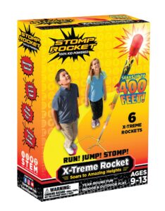 stomp rocket super high-performance x-treme rocket launcher for kids - 6 rockets - fun outdoor toys for boys & girls - stem foam blaster soars up to 400 feet - ages 9 and up