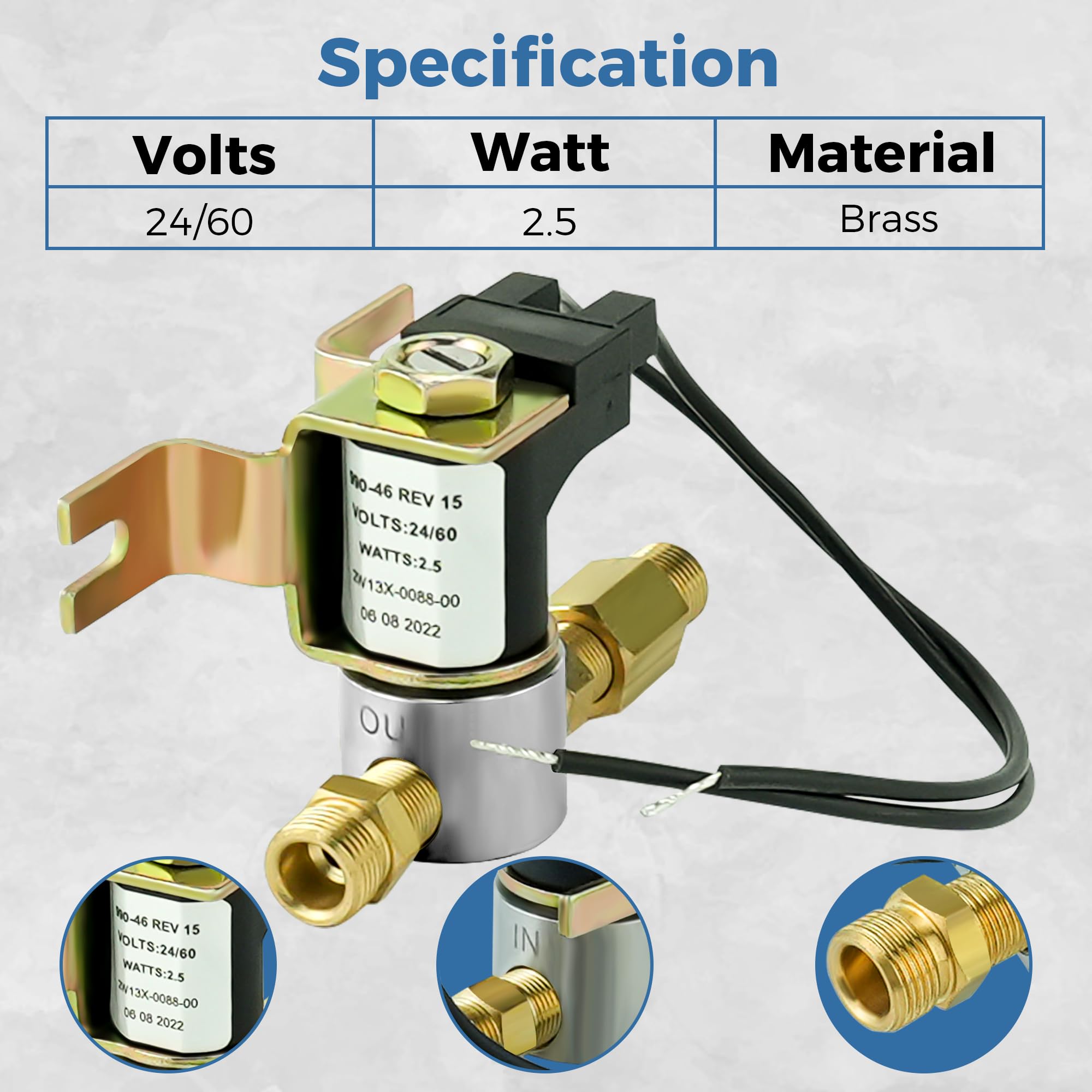 Romalon 990-53 Humidifier Solenoid Vavle Replacement Fit for Gen-eral & Gene-ralaire Humidifier,24 Volts Replaces 1042 1042LH 1137 1042L