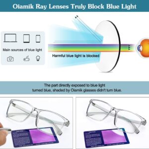 OIAMIK Blue Light Blocking Glasses: Computer Reading TV Phones Gaming Glasses Anti Eyestrain Blue Light Glasses for Woman/Men Anti UV Glare Eyeglasses (Gray)