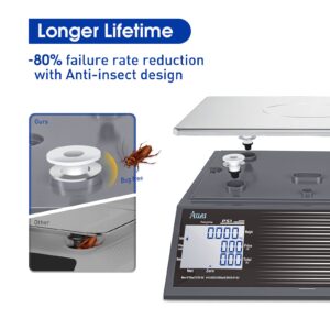 ACLAS Digital Price Computing Scale NTEP Certified Legal for Trade 60lbs 0.02lb Commercial Retail Scales w/LCD Dual Screen Displays for Food, Meat, Deli, Fruit Market Dry Cell Battery Powered