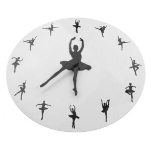 Timelike Ballerina Wall Clock Ballet Dancing Hanging Decor Clock Dancer Home Decor Gift White