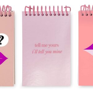 Kate Spade New York Pink Mini Spiral Notepad Set of 3, Heart Lips