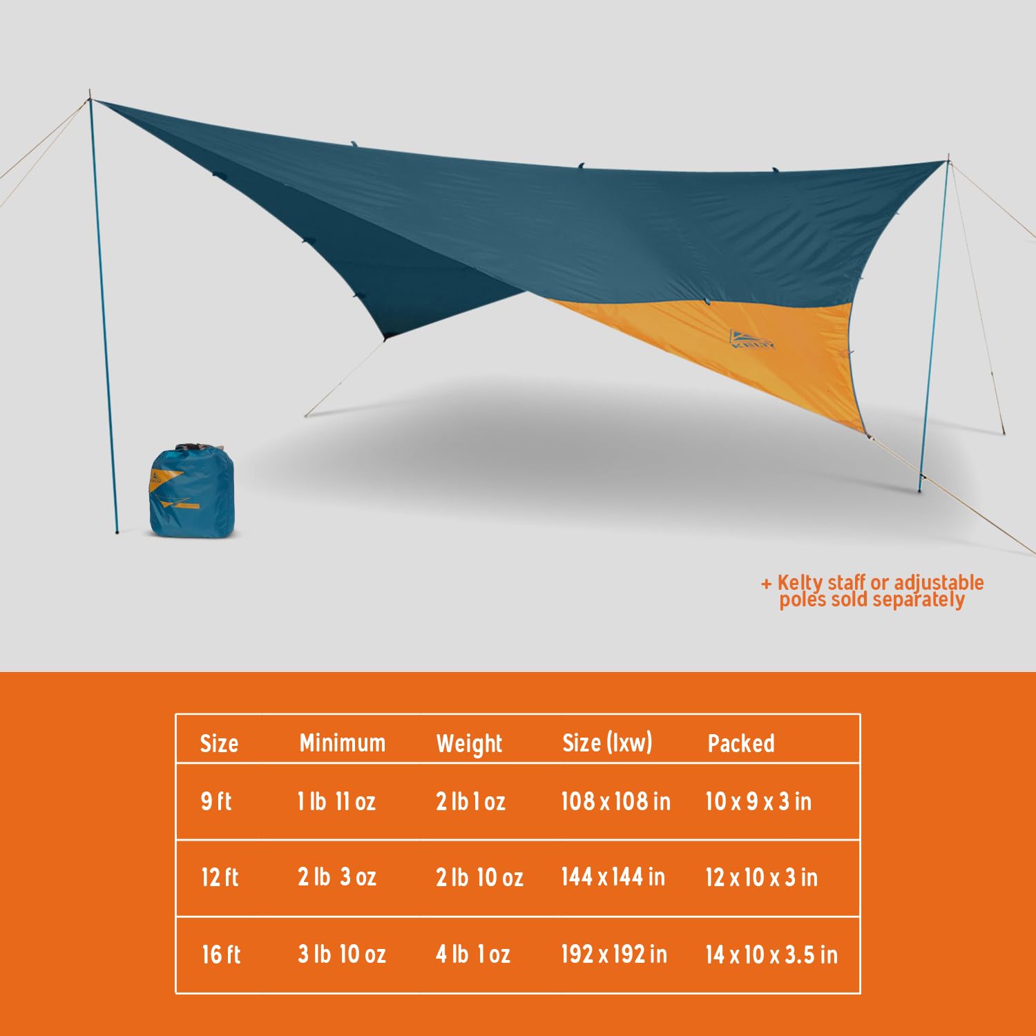 Kelty Noah's Tarp (2020 Update) Sun Shelter Rainfly - 16ft