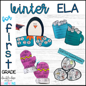 winter ela crafts for first grade {digraphs, syllables, sight words and more!}