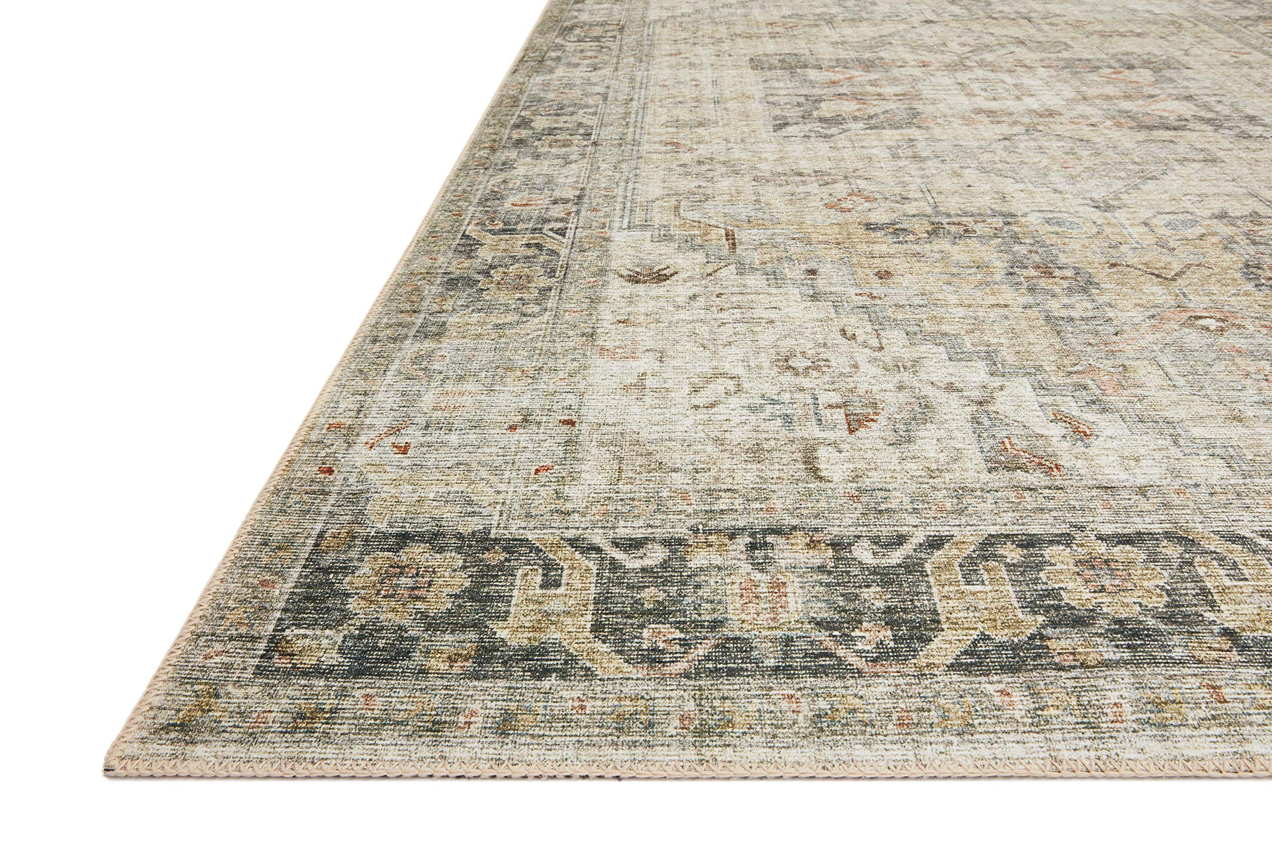 Loloi II Skye Collection SKY-13 Natural/Sand 2'-6" x 7'-6", 13" Thick, Runner Rug, Soft, Durable, Vintage Inspired, Distressed, Low Pile, Non-Shedding, Easy Clean, Printed, Living Room Rug