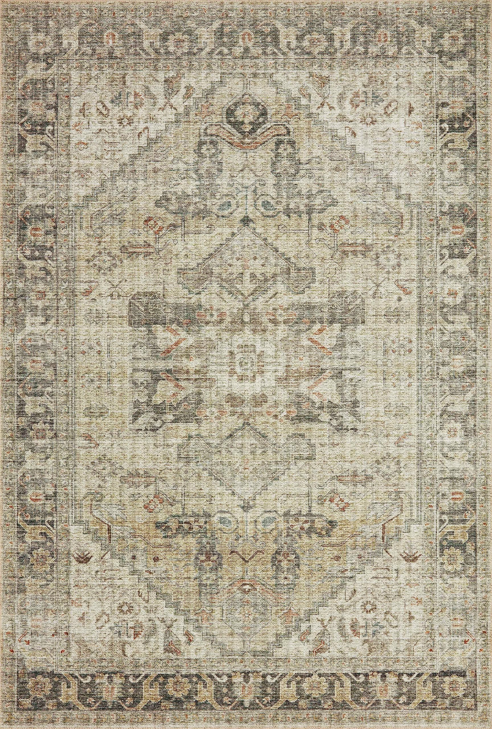 Loloi II Skye Collection SKY-13 Natural/Sand 2'-6" x 7'-6", 13" Thick, Runner Rug, Soft, Durable, Vintage Inspired, Distressed, Low Pile, Non-Shedding, Easy Clean, Printed, Living Room Rug