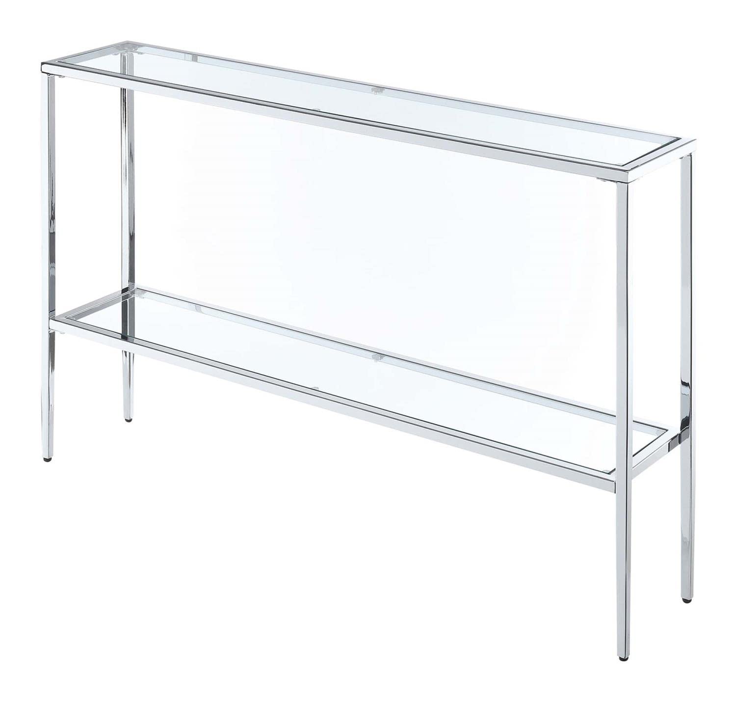 Convenience Concepts Nadia Chrome Console Table, Clear Glass / Chrome