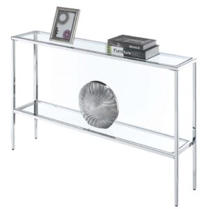 Convenience Concepts Nadia Chrome Console Table, Clear Glass / Chrome