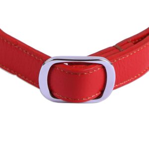 Love Dream Martingale Collars for Dogs, Leather Training Dog Collar, Stainless Steel Chain Anti-Escape No Pull Dog Collar for Medium Large Dogs (L(15.7"-20.9"), Red)