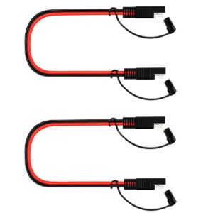 sdtc tech 2-pack sae extension cable 14awg 20a sae to sae quick disconnect wire harness dual sae connectors power cord with waterproof cap - 3ft / 1m