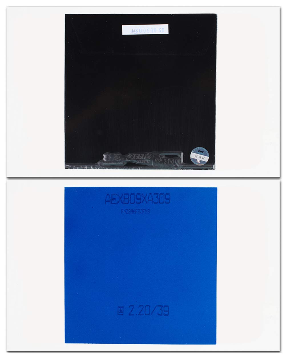 DHS Blue-Sponge Hurricane 3 (National, Limited Edition) Table Tennis Racket Rubber Sheet, (Black, 2.2 mm) (Hardness: 39/40 /41), with Ping Pong Rubber Protection Film (Black/Hardness:39, 2.2 mm)