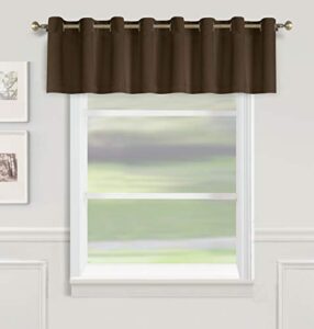 popular bath 882674 twilight grommet top blackout window valance 54"x18" chocolate, 54 x 18