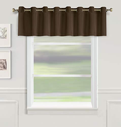 Popular Bath 882674 Twilight Grommet TOP Blackout Window Valance 54"X18" Chocolate, 54 x 18