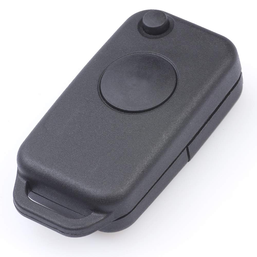 Keymall keyless Entry Remote car Key fob Shell Case 1 Button for Benz C E ML S HU64 Blank Blade