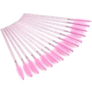 tbestmax 100 disposable eyelash brush mascara wands spoolies for eye lashes extension eyebrow and makeup pink