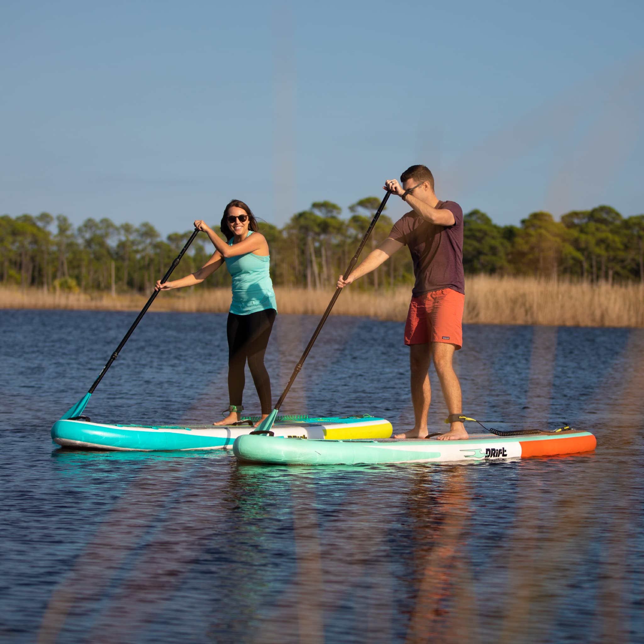 Drift Aero Inflatable Stand Up Paddle Board - SUP Paddle Board & Accessories, Including Pump, Paddle, and More - Native Floral, Adult, 10'8"