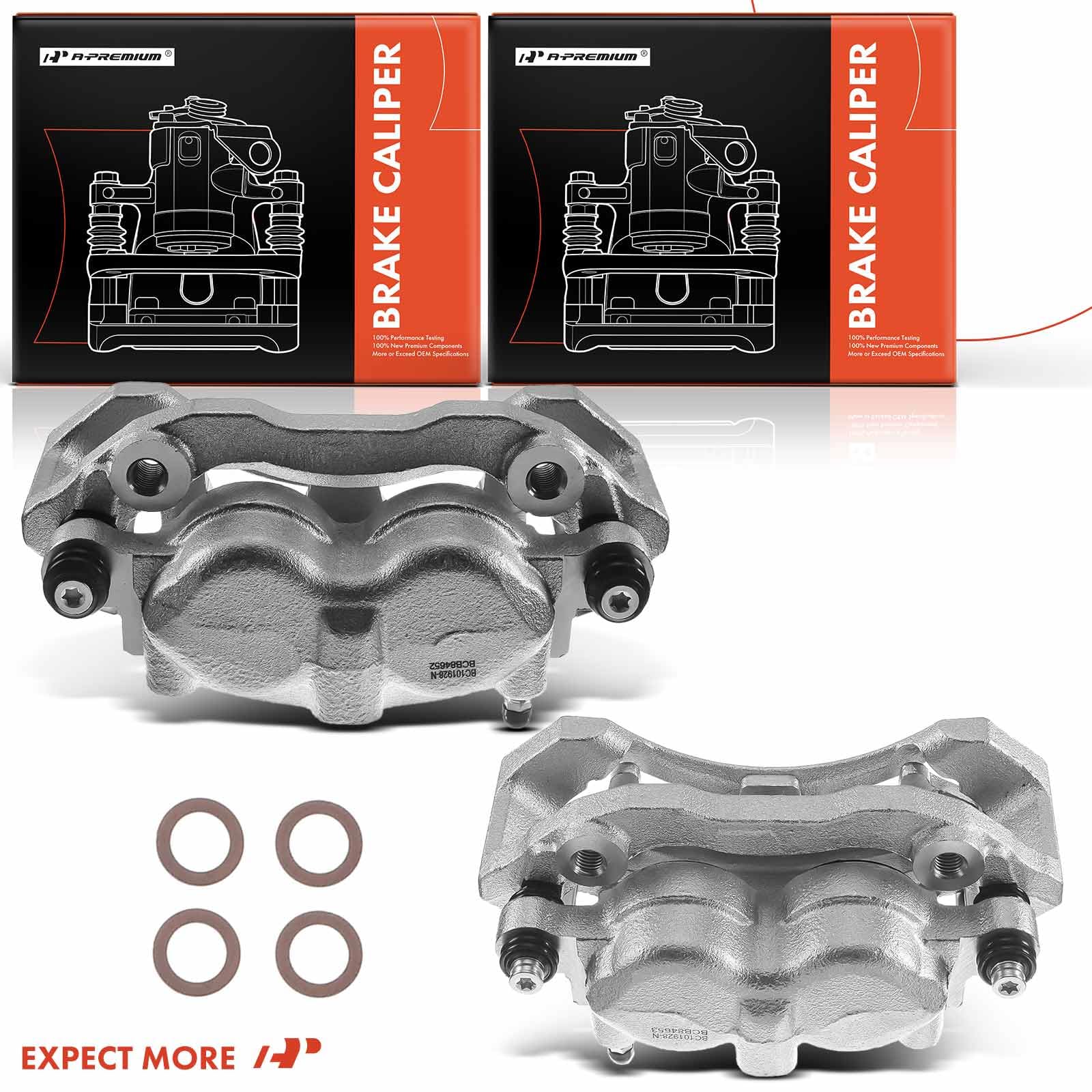 A-Premium Disc Brake Caliper Assembly with Bracket Compatible with Ford & Lincoln Models - F-150 1999-2003 (7700 lb GVW), F-250 1997-1999, Expedition 1997-2002, Navigator 1998-2002 - Front Side