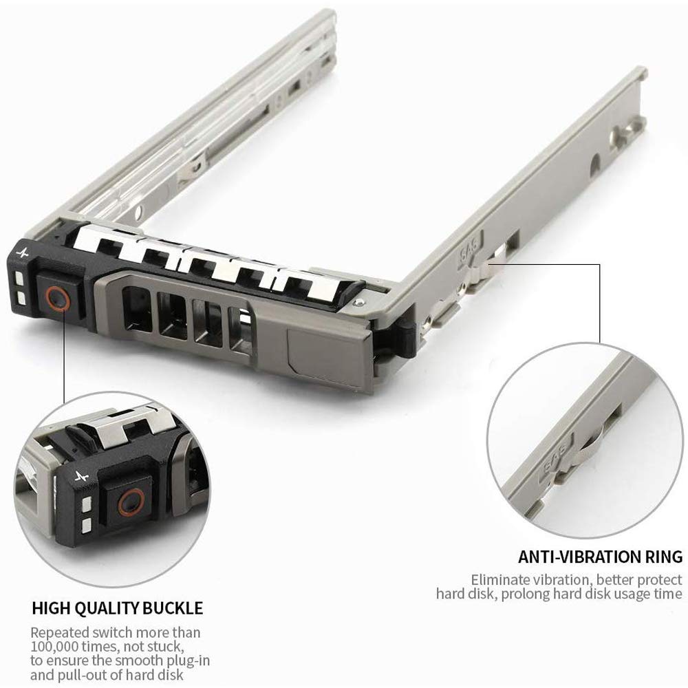 2PCS 2.5" 8FKXC / 08FKXC SAS/SATA Hard Drive Tray Caddy for Dell Poweredge R330, R430, R610, R620, R630, R730, R730XD R830, R920, R930, T440, T640, T430 Server; MD1220, MD1420, MD3820, MD3420 Storage