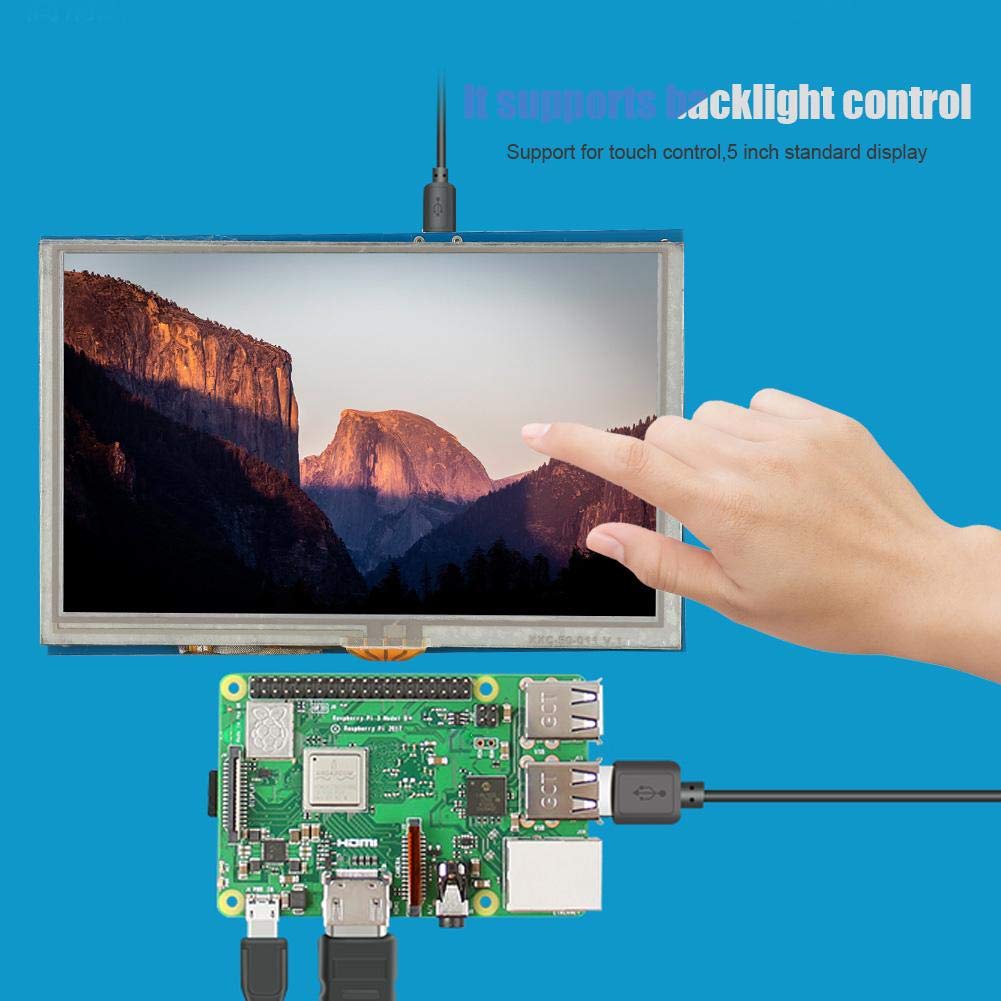 Touchscreen for , 5" LCD HDMI 800x480 Ultra HD Display Capacitive Touch Screen for Raspberry PI3 PI2/B& Monitor, Gaming Monitor for Pi 3/2/1