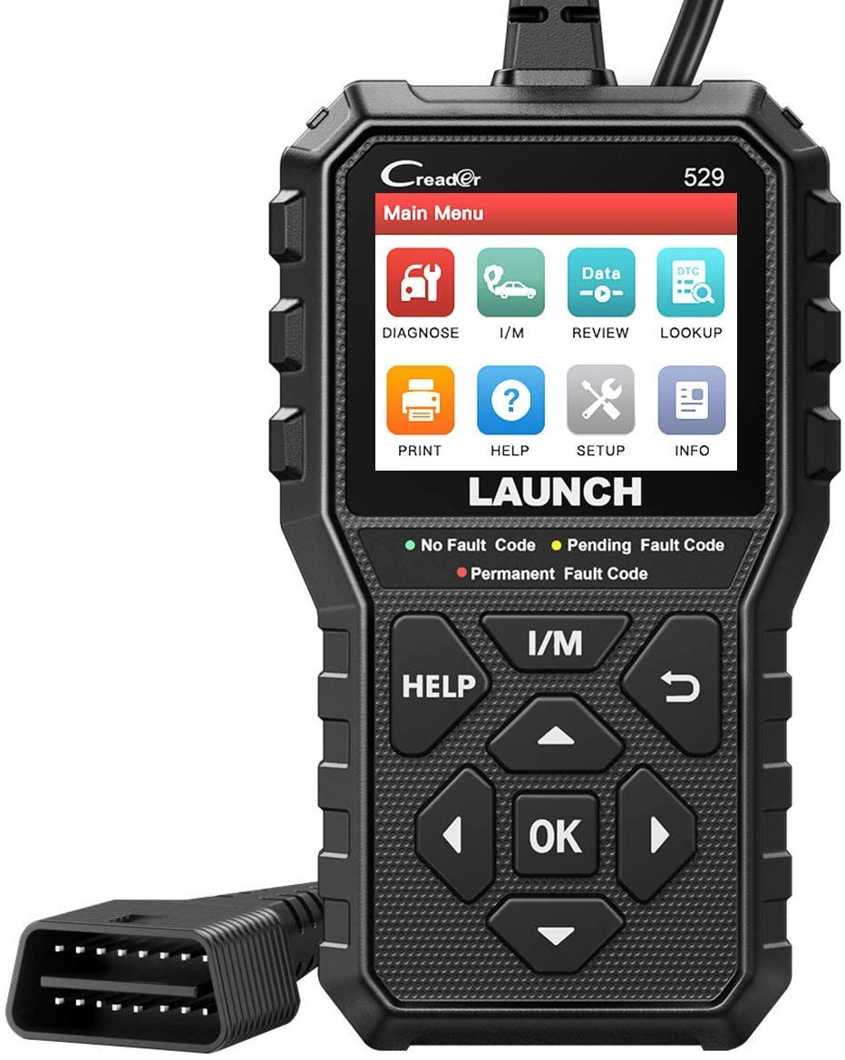 LAUNCH CR529 OBD2 Scanner Diagnostic Tool, Full OBDⅡ Scanner for Car, Free Lifetime Upd. Check-Egine-Light Code Reader, 5 Yrs. Backup, Clear Codes, One Click I/M, for DIYers with Cars After 1996