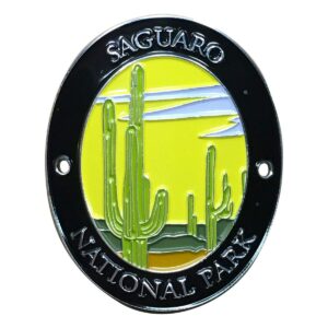 saguaro national park walking hiking stick medallion - arizona cactus