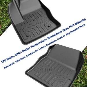 ISSYAUTO Floor Mats Liners, Compatible with 2013-2019 Escape 2013-2018 C-Max, All Weather Guard Floor Liners TPE Car Mats Waterproof 1st and 2nd Row, Black