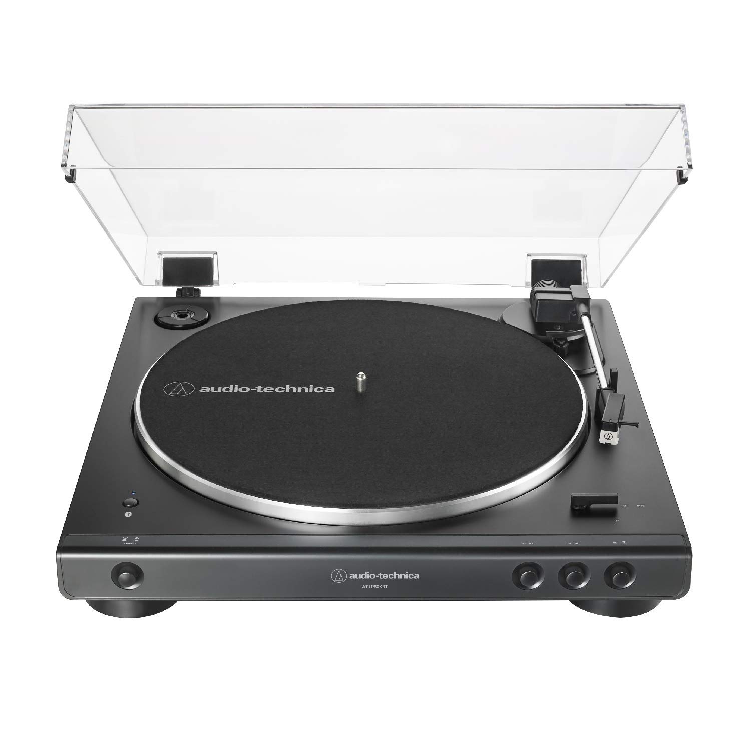 Audio-Technica AT-LP60XBT Fully Automatic Bluetooth Belt-Drive Stereo Turntable with Dust Cover, Die-cast Aluminum Platter Bundle with 3-Inch Powered Bluetooth Studio 20W Monitors Pair (2 Items)