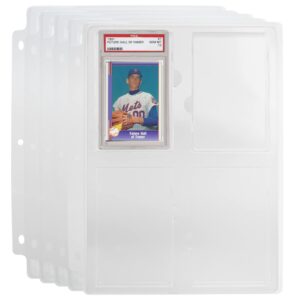 simply genius (5 pack collectible cards storage tray holder for pro card sleeves, graded sports cards slabs, for 3 ring binder, graded by psa