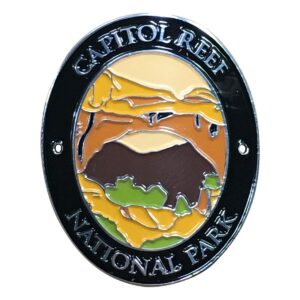 capitol reef national park walking hiking stick medallion - utah