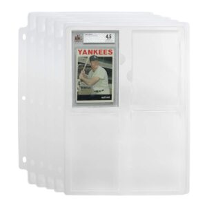 simply genius collectible cards storage tray holder for pro card sleeves, graded sports cards slabs for baseball cards, for 3 ring binder, graded by beckett