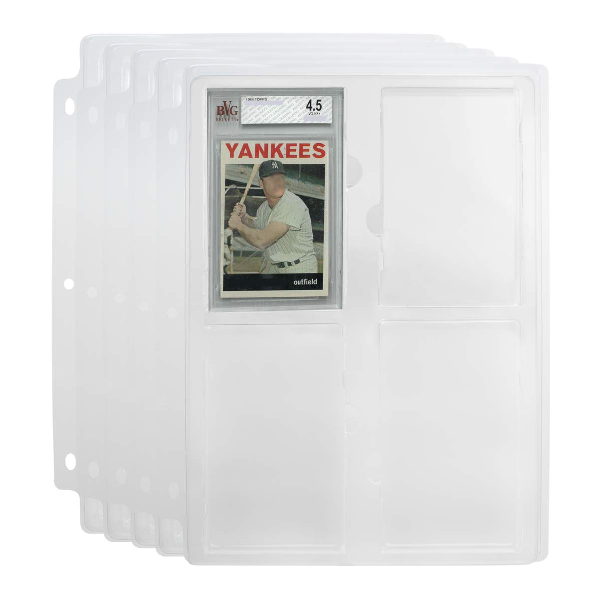 Simply Genius Collectible Cards Storage Tray Holder for PRO Card Sleeves, Graded Sports Cards Slabs for Baseball Cards, for 3 Ring Binder, Graded by Beckett