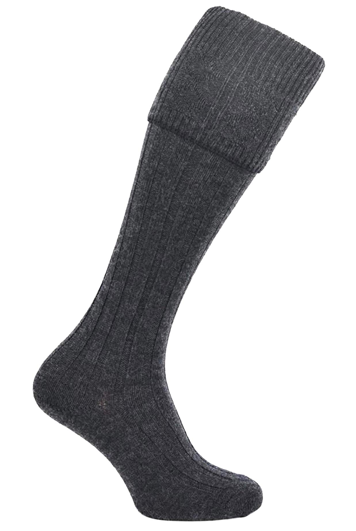 SCOTTISH WOOL BLEND KILT HOSE SOCKS FOR MEN SIZE M L XL 2XL (L size (9.5-12), Charcoal)