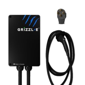 grizzl-e classic level 2 240v / 40a electric vehicle (ev) charger ul & energy star certified metal case indoor/outdoor electric car fast wall charging station, nema 14-50 plug, classic black