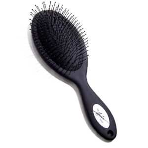 detangling brush safe for hair extensions by the hair shop, 909 ergonomic detangler brush for dry or wet hair, combs, glides thru natural, curly, for men & women