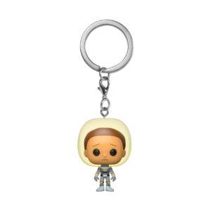 funko pop! keychain: rick and morty - morty with space suit, multicolor, 3 inches