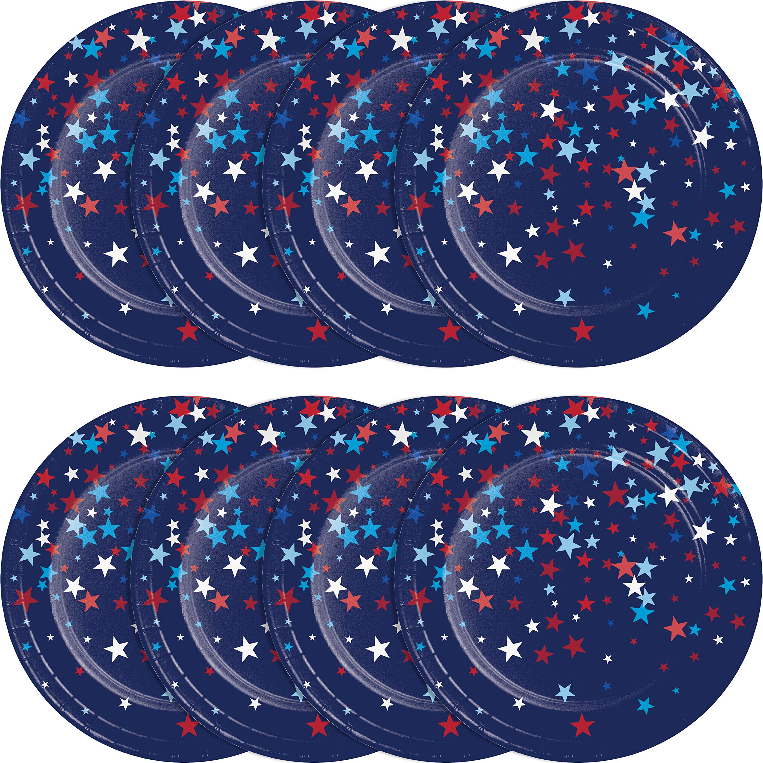 Creative Converting Patriotic Pride Fourth of July Dessert Plates, 7", Multi-color