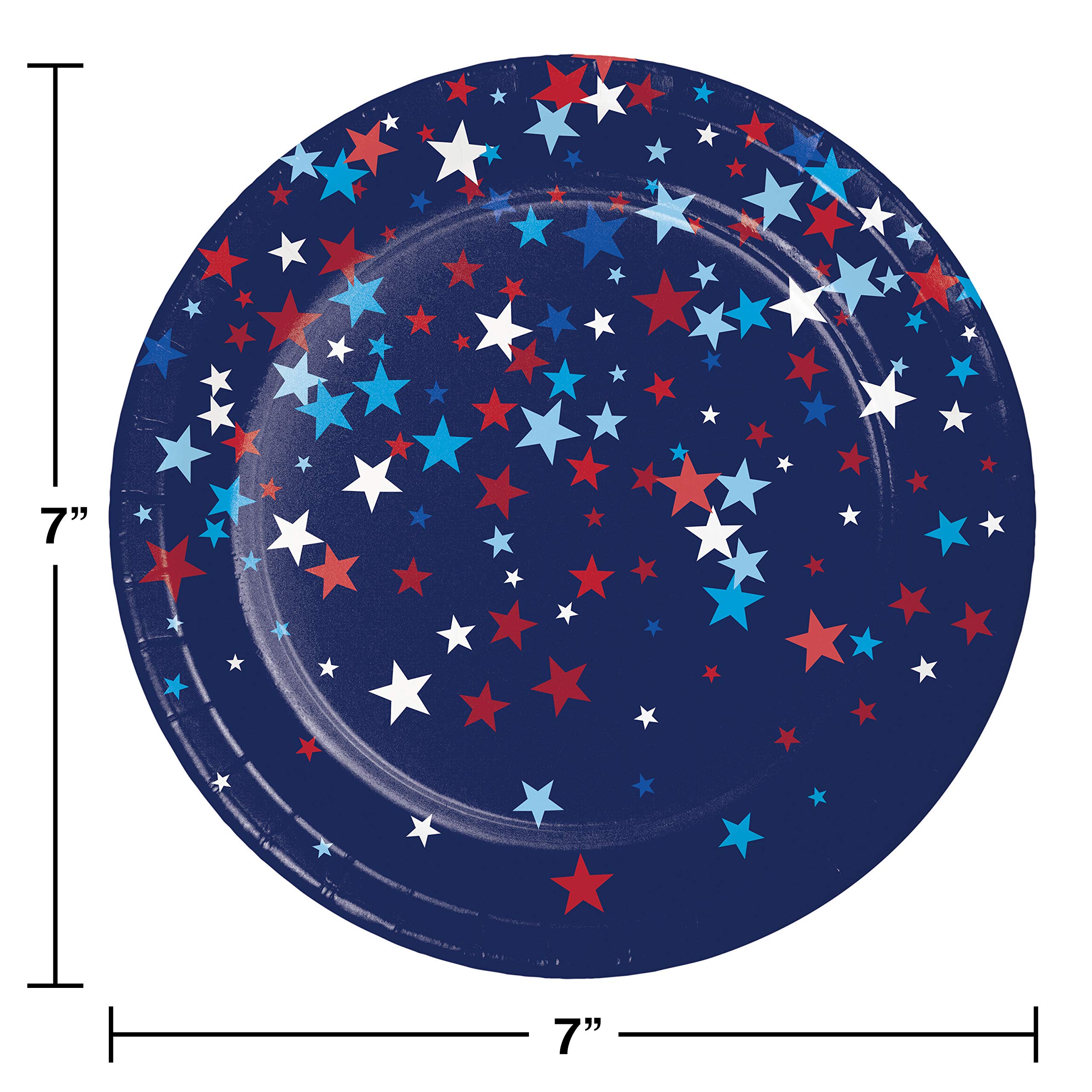 Creative Converting Patriotic Pride Fourth of July Dessert Plates, 7", Multi-color