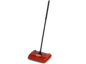 ewbank 525 speedsweep compact manual floor sweeper for cleaning floors and carpets, 3.7-foot handle, 8-inch-wide sweeping path, red