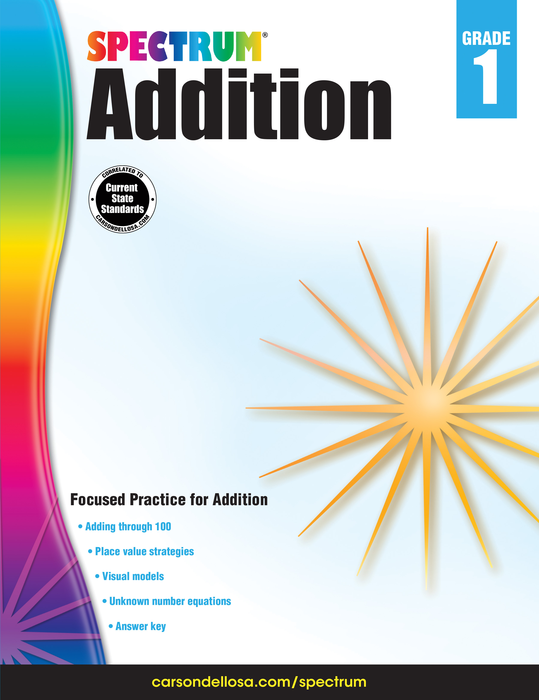 Spectrum | Addition Workbook | Grade 1, Printable