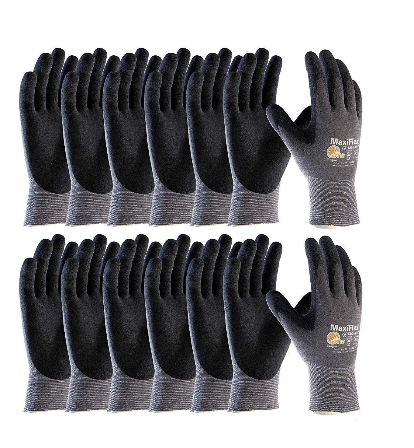 3 Pack MaxiFlex 34-874/S Gloves Nitrile Micro-Foam Grip Palm & Fingers - Excellent Grip and Abrasion Resistance - Seamless Nylon with Lycra Liner - Micro-Foam Nitrile Coating (Size-S/3 Pairs)