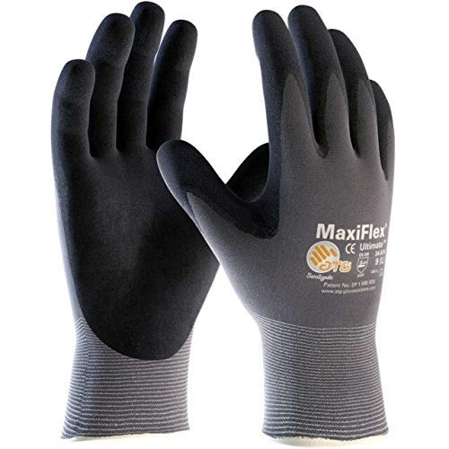 3 Pack MaxiFlex 34-874/S Gloves Nitrile Micro-Foam Grip Palm & Fingers - Excellent Grip and Abrasion Resistance - Seamless Nylon with Lycra Liner - Micro-Foam Nitrile Coating (Size-S/3 Pairs)