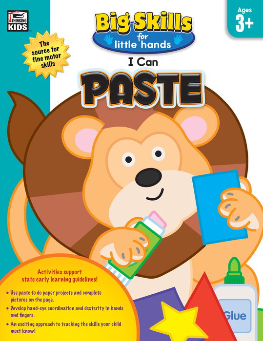 Carson Dellosa | Big Skills for Little Hands: I Can Paste Workbook | Ages 3+, Printable