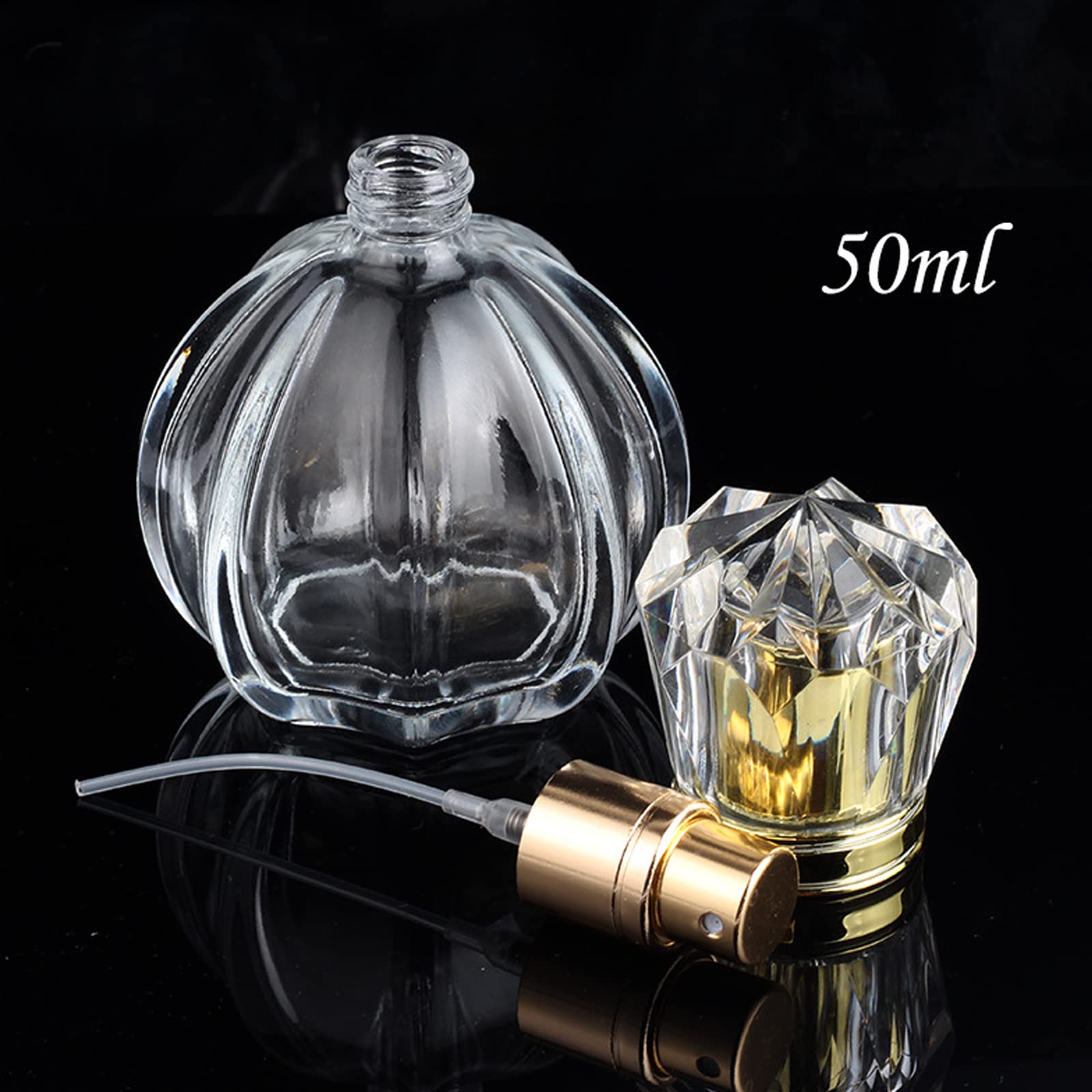 Homeyes 50ML 1.7 OZ Refillable Atomizer Spray Glass Empty Perfume Bottles for Travel