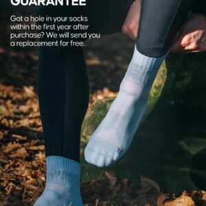 DANISH ENDURANCE 3 Pack Running Socks for Long Distances, Quarter, Men & Women, Light Blue, US Women 8-10 // US Men 6.5-8.5