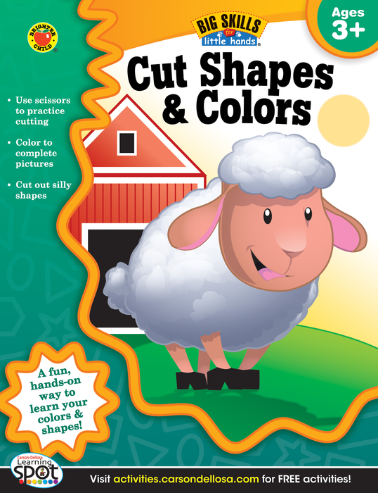 Carson Dellosa | Big Skills for Little Hands: Cut Shapes & Colors Activity Book | Ages 3+, Printable