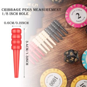 48 Pieces Wooden Cribbage Pegs Wood Cribbage Board Pegs Fit 1/ 8 Holes with Storage Pouch for Cribbage Traditional Board Game, 3 Colors