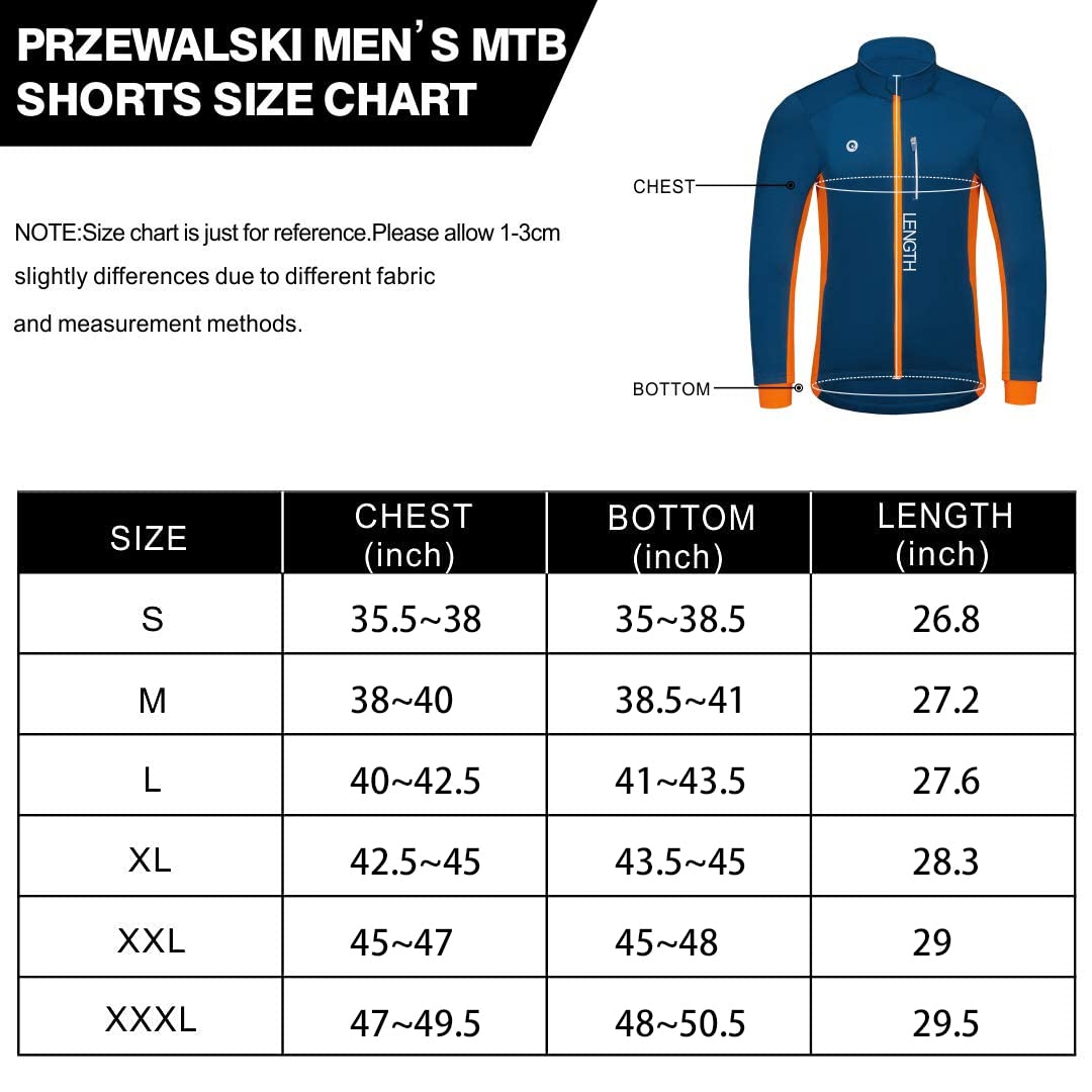 Przewalski Cycling Bike Jackets for Men Winter Thermal Running Jacket Windproof Breathable Reflective Softshell Windbreaker (Blue, XX-Large)