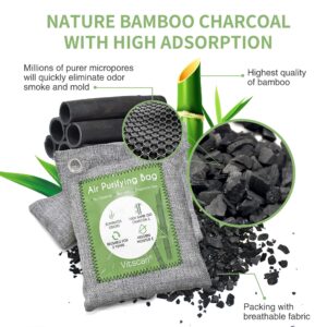 8 Pack Bamboo Charcoal Air Purifying Bag, Activated Charcoal Bags Odor Absorber, Moisture Absorber, Natural Car Air Freshener, Shoe Deodorizer, Odor Eliminators For Home, Pet, Closet, Car